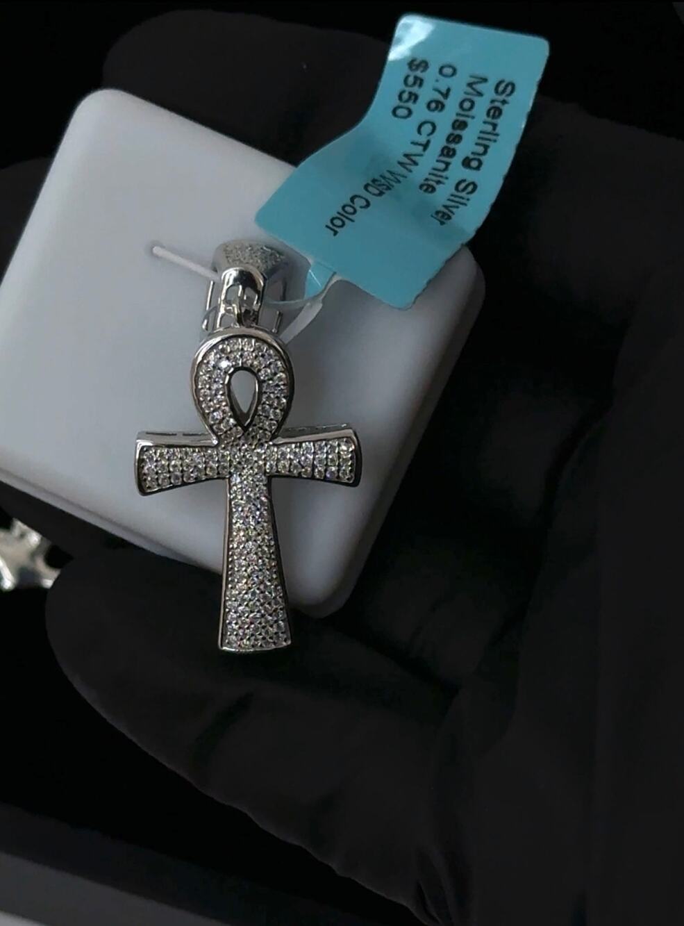 Cross Pendant Moissanite 1.37 CTW made with 925 sterling silver